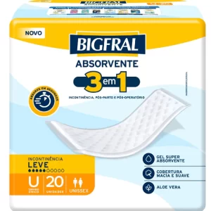 Absorvente Geriátrico Bigfral 3 em 1 (20 Unidades)
