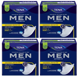 Kit 4 pctes Absorvente Masculino Tena Fit Men 10un cada - Total 40un
