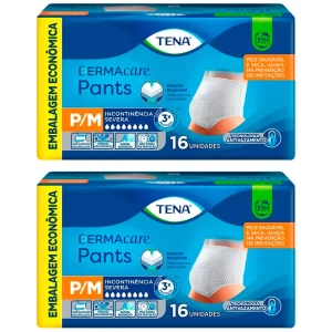 Kit 2ptes Roupa Íntima Tena Pants Dermacare P/M 16un - Total 32un Azul Claro