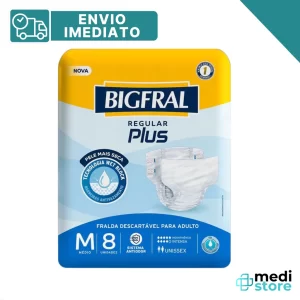 Fralda Bigfral Regular Plus Geriatrica 8un Tamanho M Unissex - Envio Imediato