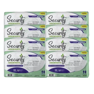 Kit C/8 Security Absorvente Geriátrico/Pós Parto Operatório/Incontinência Urinária Unissex