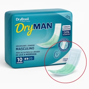 Absorvente Geriatrico Masculino Adulto Idoso Dryman 10 unid.
