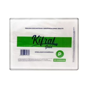 Fralda adulto geriátrica pacotão com 50 unidades primeira linha kifral