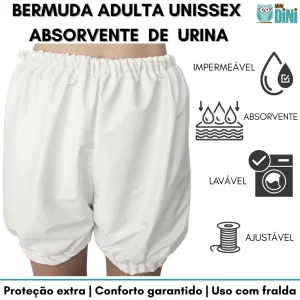Bermuda Geriátrica Antivazamento De Fralda Para Incontinência Urinária E Enurese