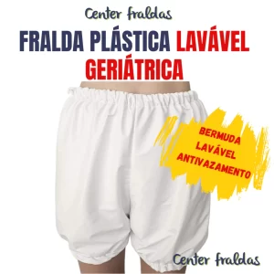 Fralda Plástica Adulto Bermuda Lavável Antivazamento - 1 Und