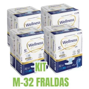 Fralda Geriátrica noturna Wellness Premium KIT COM 4 PACOTES TOQUE DE ALGODÃO