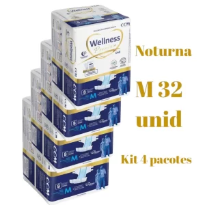 Fralda Geriátrica noturna Wellness Premium KIT COM 4 PACOTES TOQUE DE ALGODÃO