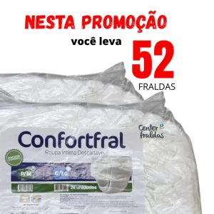 Kit 52 FRALDA CALÇA USO ADULTO P/M ou G/XG 52 unidades PANT