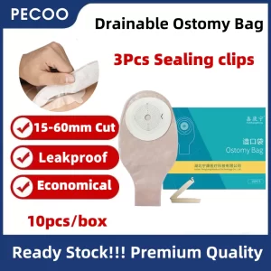 10 Pçs Saco De Colostomia 15-60mm Sacos De Ostomia Drenável Um Único Sistema Bolsa Estoma Com Capa Bege