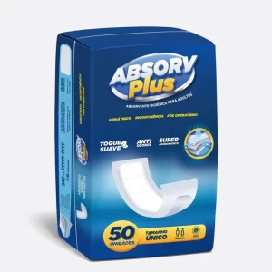 Absorvente  geriátrico absorv plus 50 unidades barato absorv azul