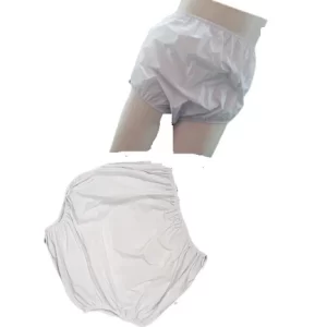 2 Calças Plasticas Geriátricas  Simples c Elástico Uso Adulto Incontinência