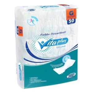 Fralda Geriátrica Adulto G Vita Plus Care Com 50 Unidades Tamanho Grande
