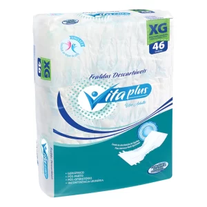 Fralda Geriátrica Adulto Xg Vita Plus Care Com 46 Unidades Tamanho Extra Grande