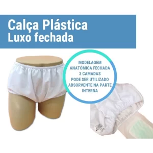 Calça Plastica Classic Luxo Geriátrica Fechada Branco - Natural Home Care