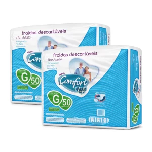 Kit 2 Pacotes Fralda Descartável Geriátrica Adulto Comfort Life Direto da Fábrica Revenda Barato