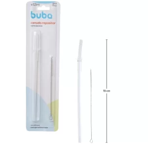 Canudo De Reposição E Escova De Limpeza Buba Para Copo Garrafa Fresh