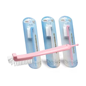 Escova p/Limpeza de Mamadeira e Bico Luxo Color, Bebê, Infantil, Rosa e Azul.