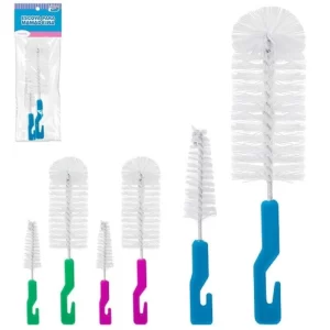 Kit Escova Limpa Mamadeira 2 Em 1 Limpa Bico - Escova Limpa Garrafa - Lava Mamadeira Copo Taça
