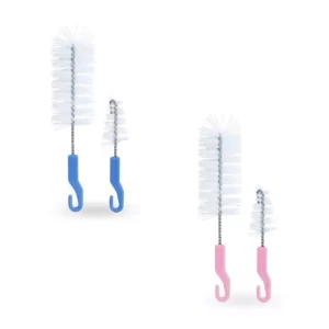 Kit Escovas Para Limpeza De Mamadeira E Bico Rosa Azul (1055)