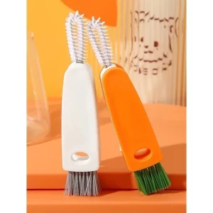 Escova 3 Em 1 Mini Para Lavar Garrafa Mamadeira Bico Garrafa Bebe e copos Portátil Dobrável Bebê Bico Volta as aulas