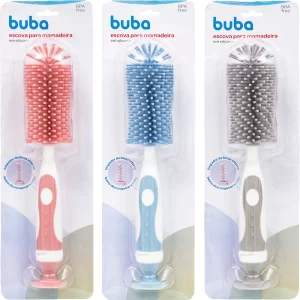 Escova Para Mamadeira Silicone Com Ventosa Buba Limpeza Higienização
