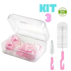 Kit Esterilizador Para Mamadeiras + 2 Escovas Para Lavar Mamadeiras Para Bebê