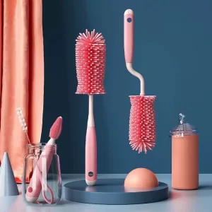 Kit de Limpeza Completo 360 Graus para Mamadeira, Chupeta e Canudo - Escova de Silicone e Ferramentas Pequenas