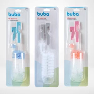 Kit Escova para Mamadeira Bico e Garrafa sem Esponja - Buba