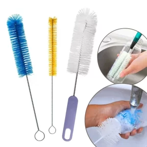 Kit C/ 3 Escova P/ Lavar Garrafas Mamadeira Escova Garrafa 28 + 34 + 38 Cm