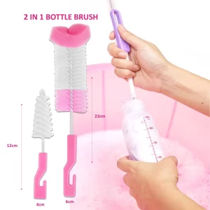 2PCS Escova De Esponja Biberão Mamilo Para Bebês Vidro E De Água