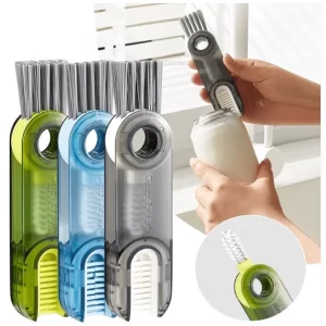Escova Limpeza de Mamadeira Garrafa Copos 360 Graus 3 Em 1 Multifuncional Rotativa