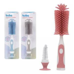 Escova Lavar Garrafa Copo Mamadeira Taça De Silicone Buba