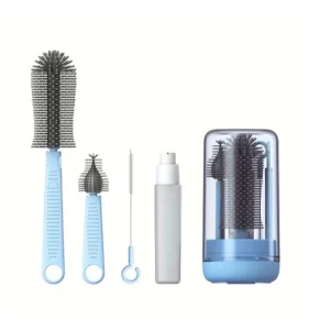 Escova Kit Limpador de Garrafas Mamadeira de Viagem de Silicone E Suporte