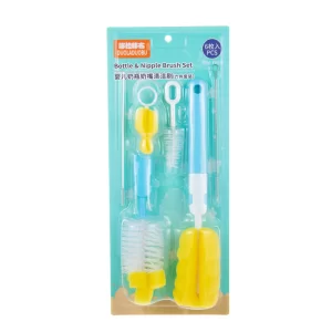 Kit 6 Pecas Limpeza Escovas Para Mamadeiras E Canudos