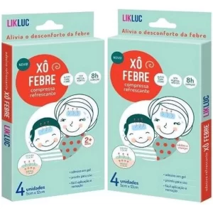 2 Kits Xô Febre Adesivo Gel Alívio da Febre Compressas refrescantes Bebê