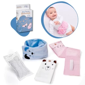Faixa Bolsa Térmica Abdominal com Ervas Bebês Alivia Cólica Gases Cinta Semente Anti Gases Acalma