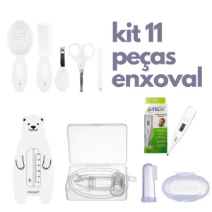 Pimpolho Kit Higiene bebê 11 peças completo Neutro Chá Revelação Essencial