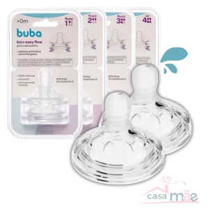 Bico de Mamadeira Buba Fluxo 1, 2, 3 e 4 com 2 unidades