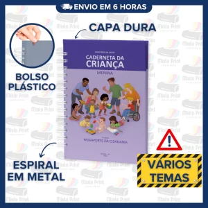 Caderneta de Vacinação MENINA – Modelo SUS Atualizado | Capa Dura Fofa e Delicada