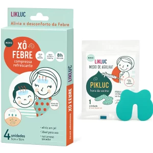 kit Compressas Refrescantes Xô Febre Alívio Rápido e Confortável Contém 4 adesivos com Gel