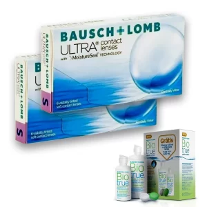 Lente de Contato Ultra Hidrogel Mensal com 02 Caixas + Renu BioTrue 420ml