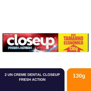 Kit 2un Creme Dental Closeup Fresh Action Red Hot Em Gel 130g