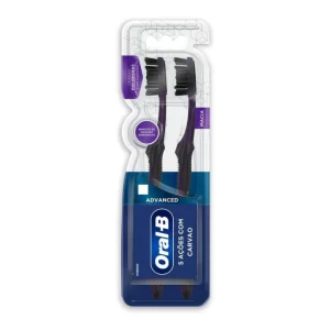 Escova Dental Oral-B 5 Ações Carvão com 2 Unidades