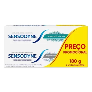Kit Creme Dental Sensodyne Limpeza Profunda + Branqueador Extra Fresh 90g Cada