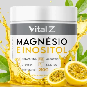Magnésio + Inositol + Melatonina + Triptofano | Fórmula Noturna | Vital Z