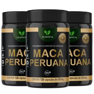 Kit com 3 Maca Natural 120 Cápsulas 500mg FusiVitta
