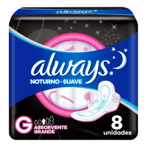 Absorvente Always Noites Tranquilas Suave com abas 8 Unidades