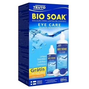 Kit Bio Soak Solução Para Lente De Contato 480ml + Estojo Para Lentes