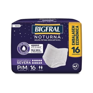 Roupa Íntima Bigfral Pants Noturna P/M 16un