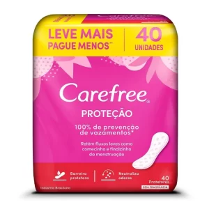 CAREFREE PROTETOR DIÁRIO PROTEÇÃO SEM FRAGRÂNCIA COM 40 UNIDADES